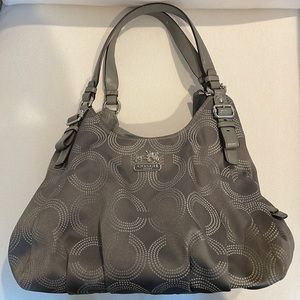 Silver Fabric Coach Bag